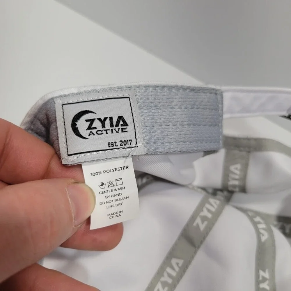 Zyia Active White Adjustable Strapback Hat Baseball Cap